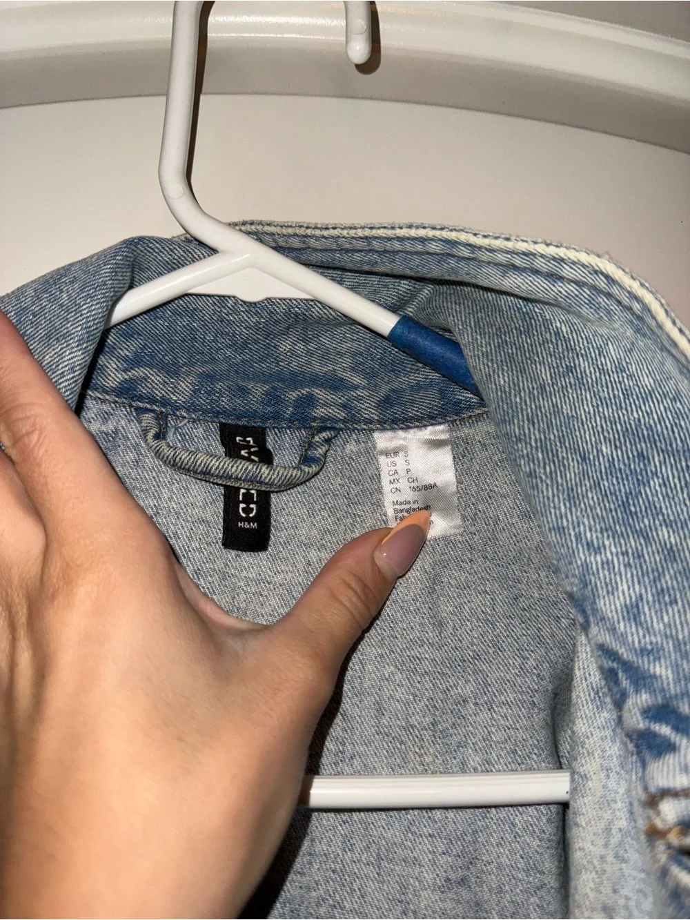 H&M Light Blue Cropped Denim Jacket